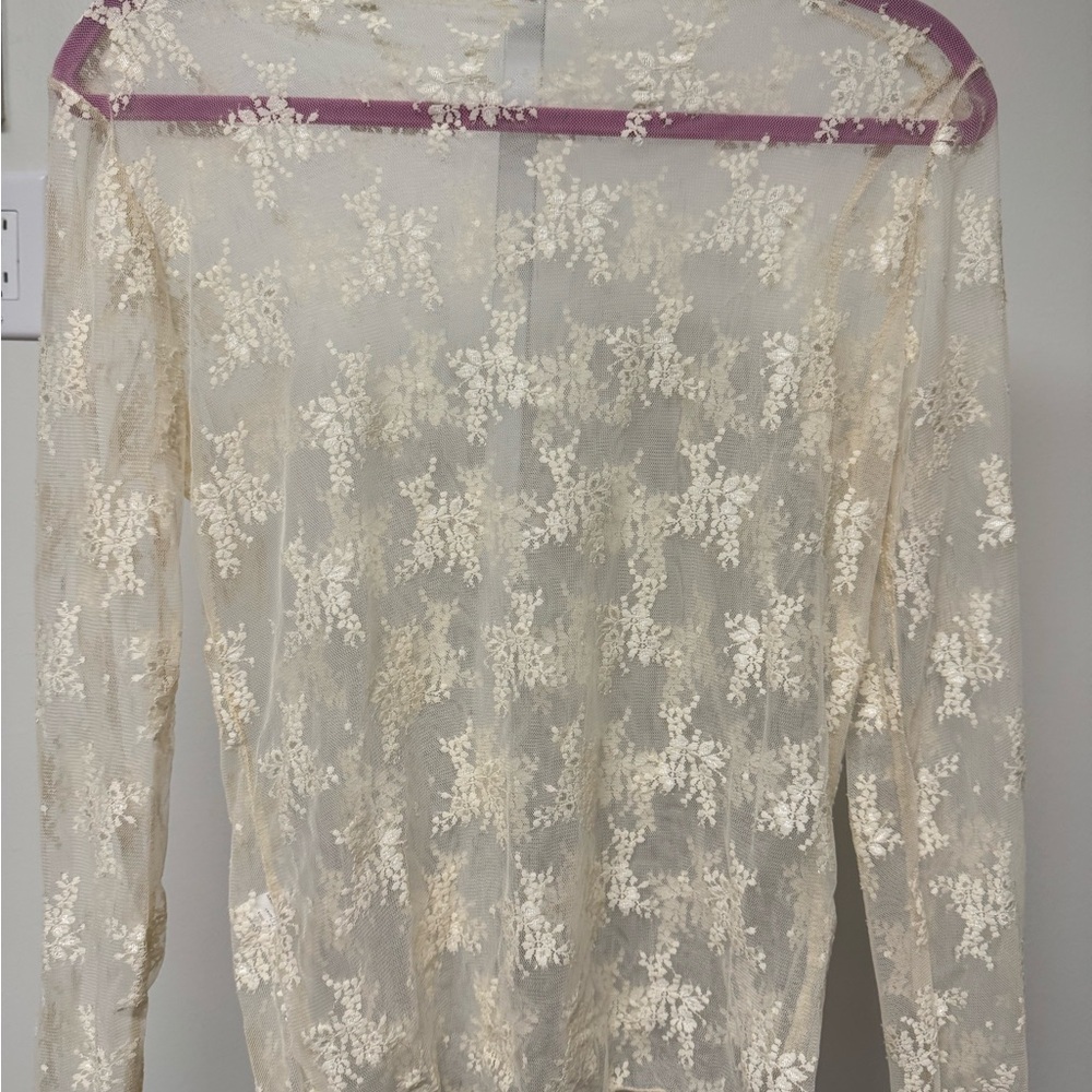 Apricot Lace Mesh Top